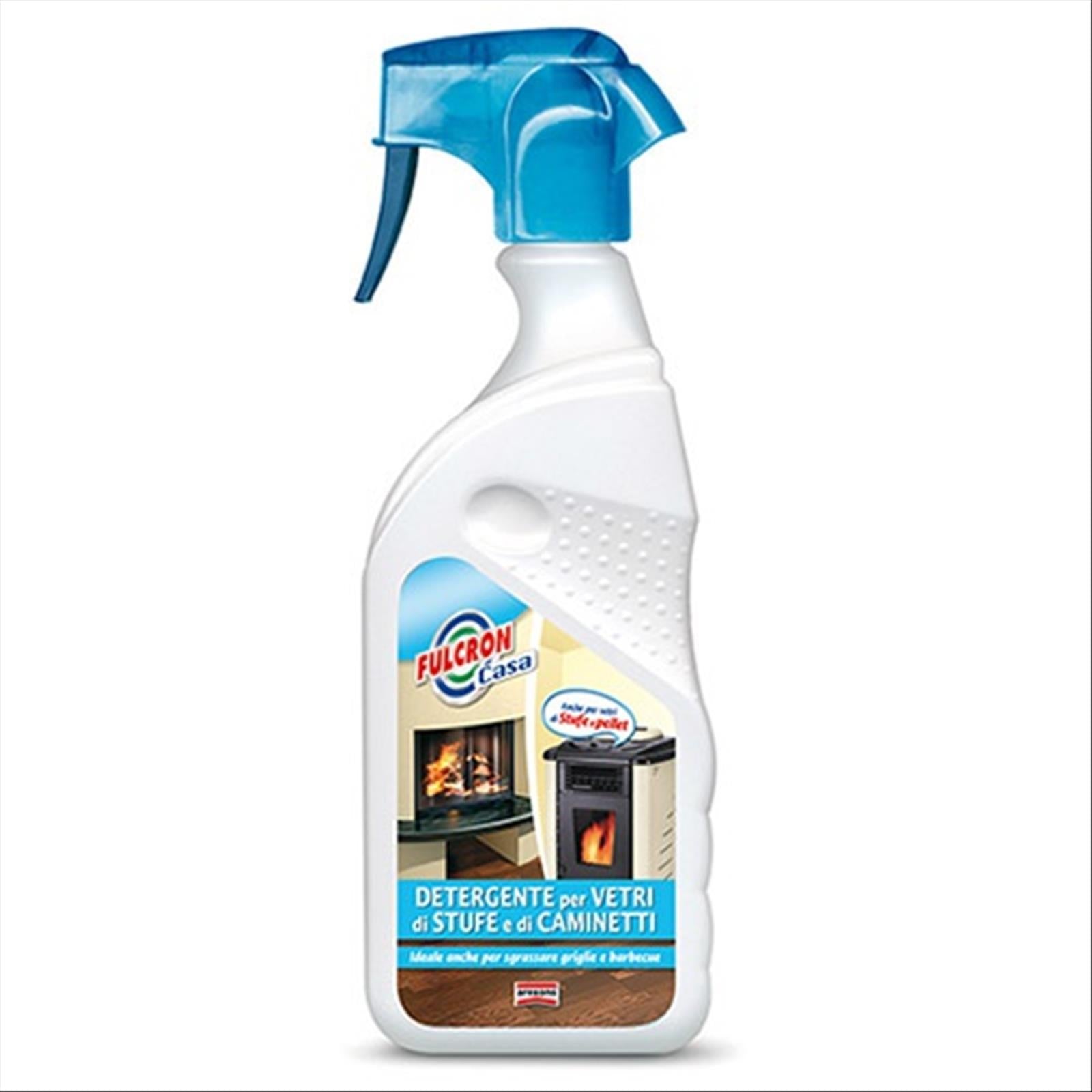 DETERGENTE PER VETRI STUFA E CAMINETTI A LEGNA E PELLETS FULCRON CASA 500 ML