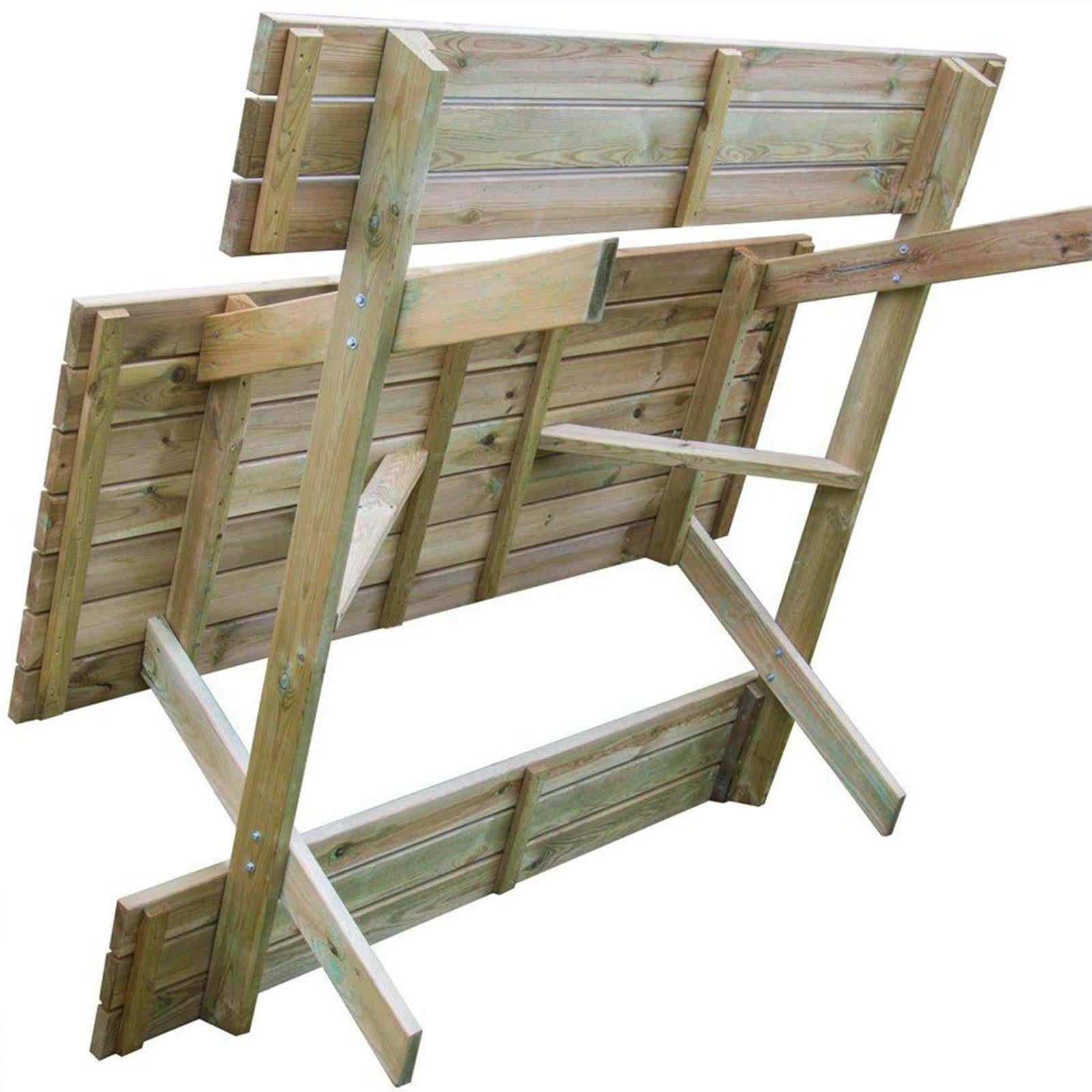 Tavolo da pic nic in legno con panche 180x120xh70 per agriturismo e ristoranti