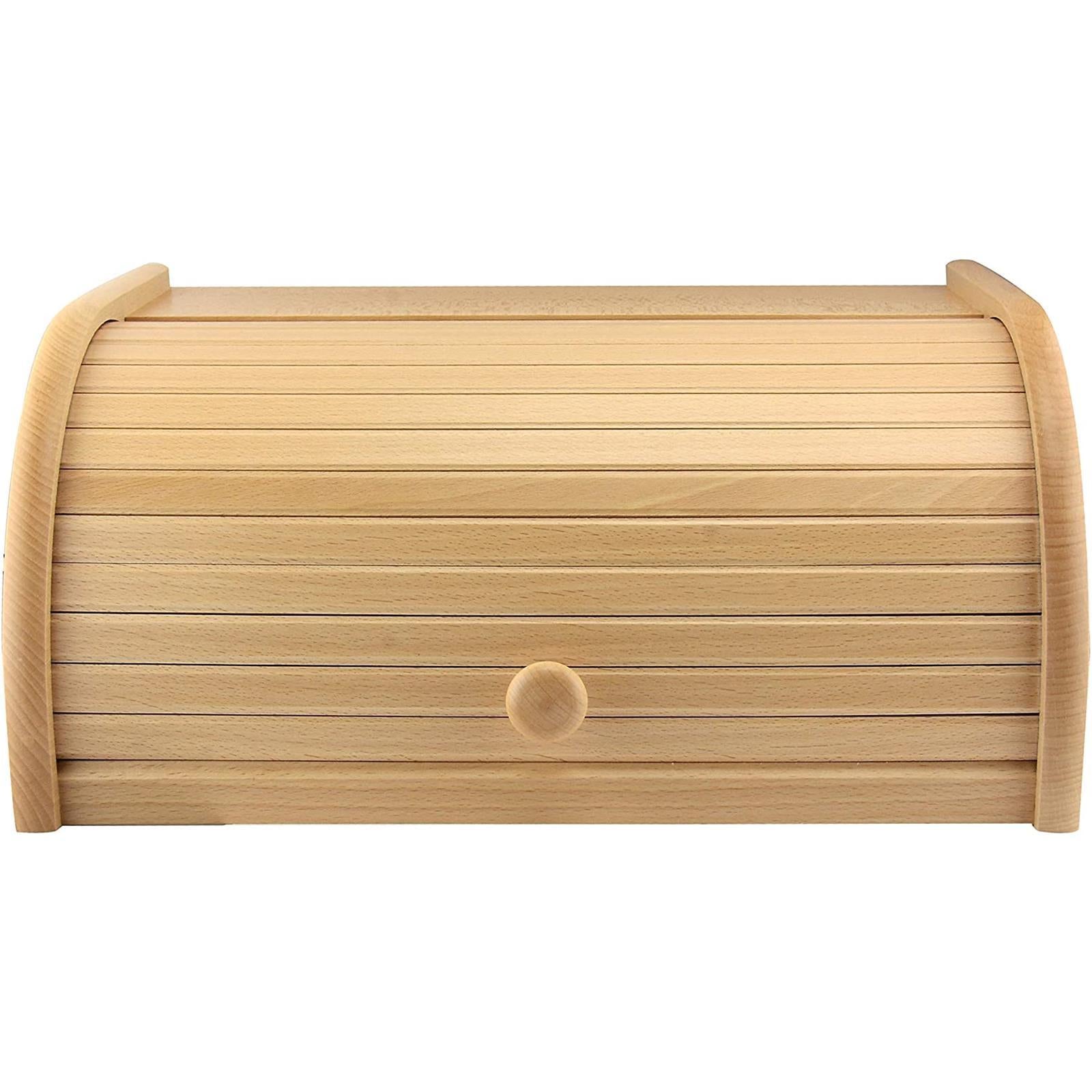 Portapane con apertura a serranda in legno di Faggio (cm 40 x 20 x 17 cm)