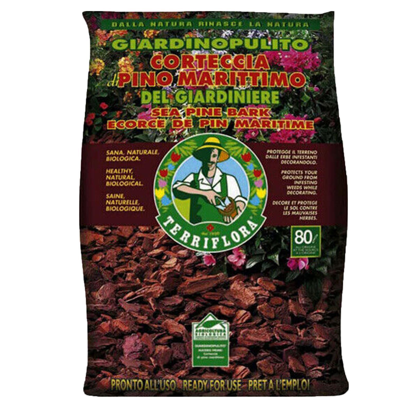 Corteccia di pino marittimo 70 lt pacciamante biologico riserva d'acqua