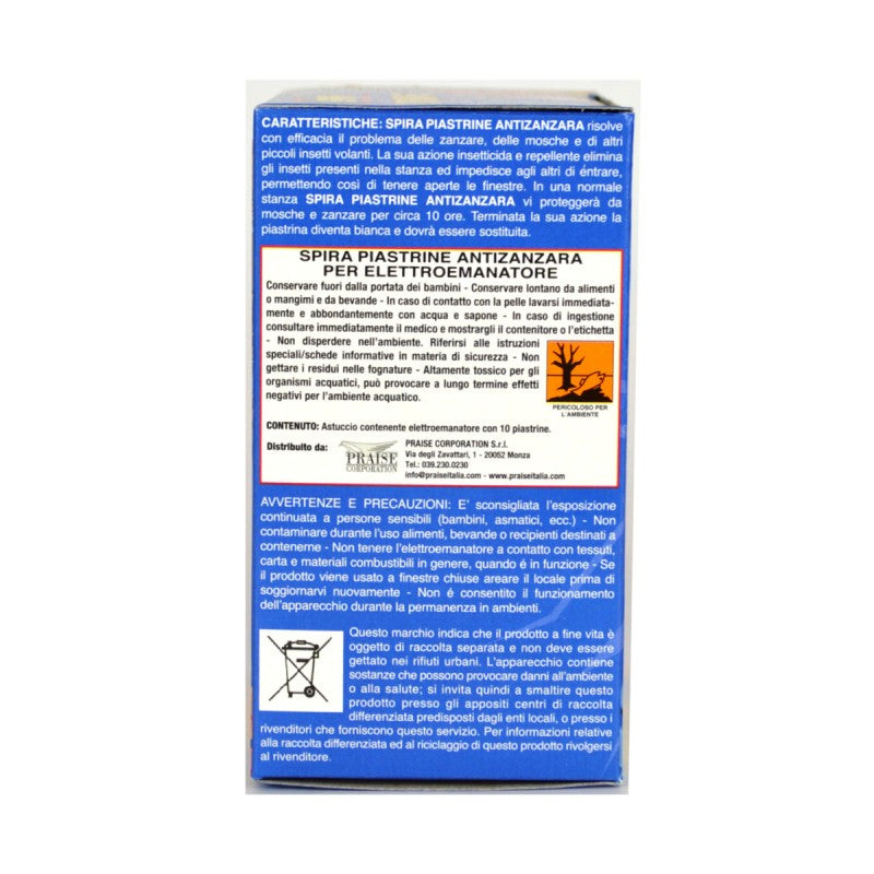 Emanatore antizanzare elettrico con presa da muro + 10 piastrine