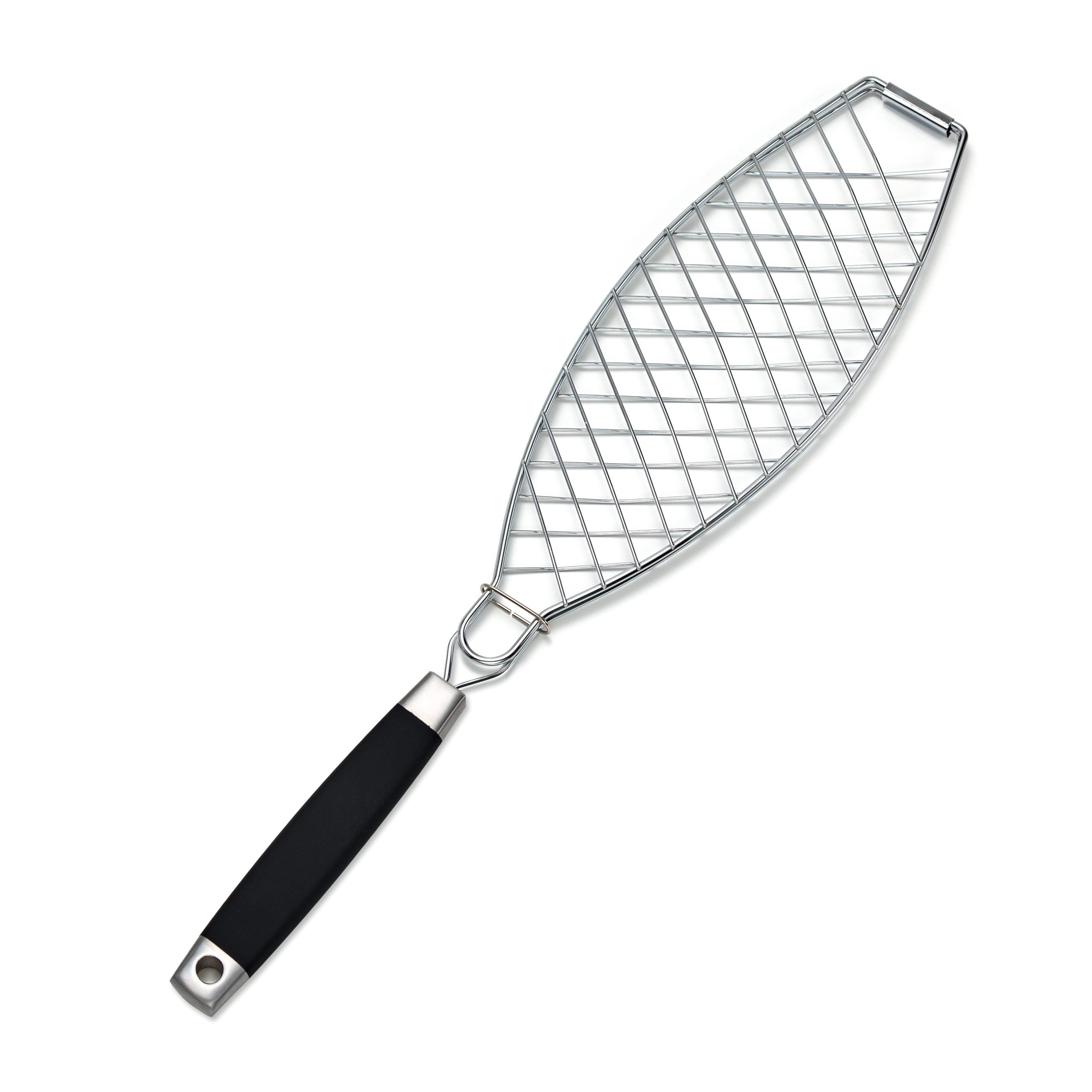 Griglie per pesce da barbecue in acciaio inox con manico in gomma da 61 cm accessori professionali