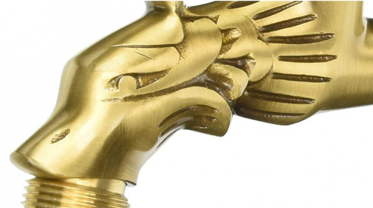 Rubinetto ornamentale in ottone antichizzato "Rinascimento" per fontane da giardino attacco 1/2"