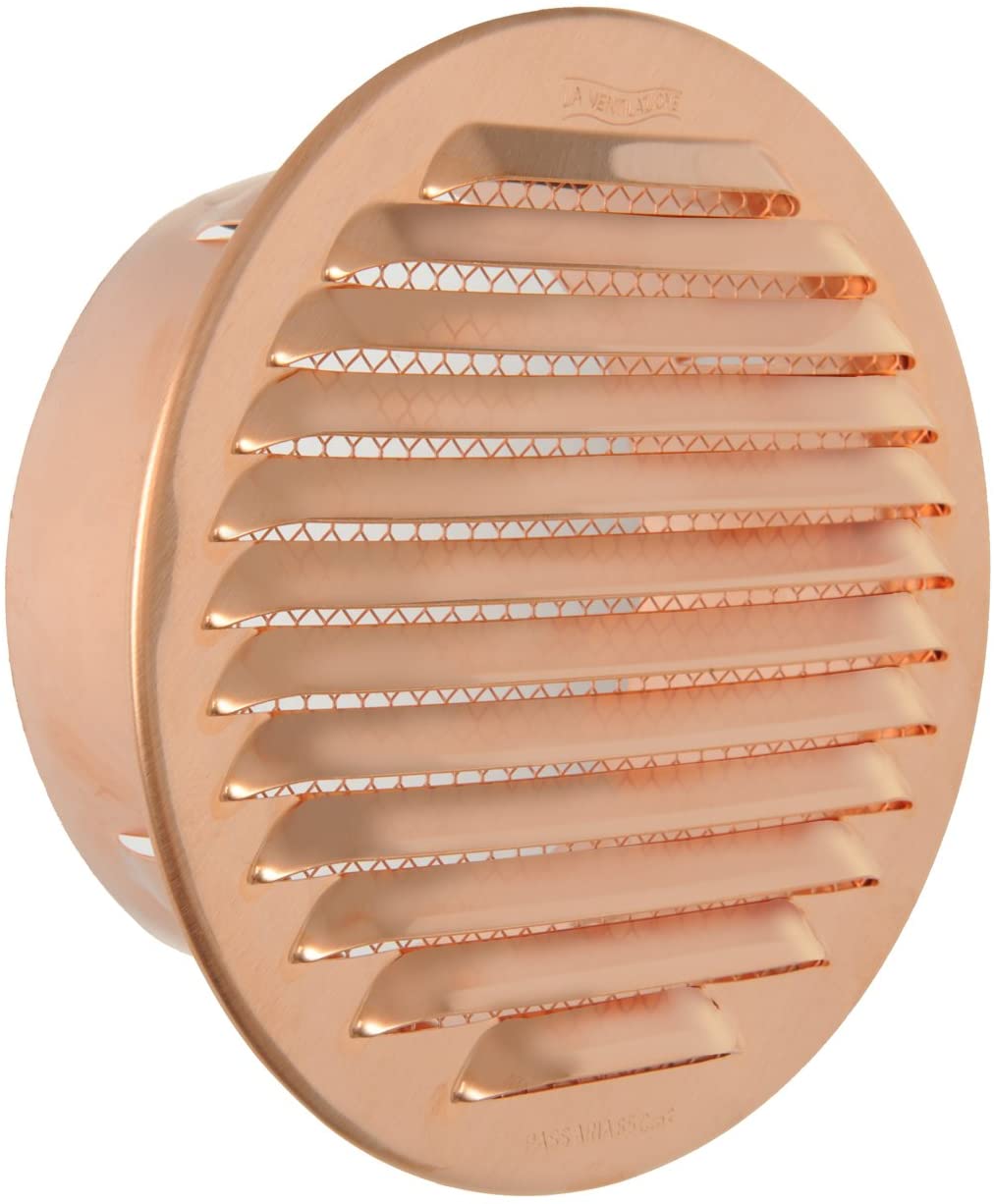 Griglia d'aerazione tonda in Rame da incasso con rete