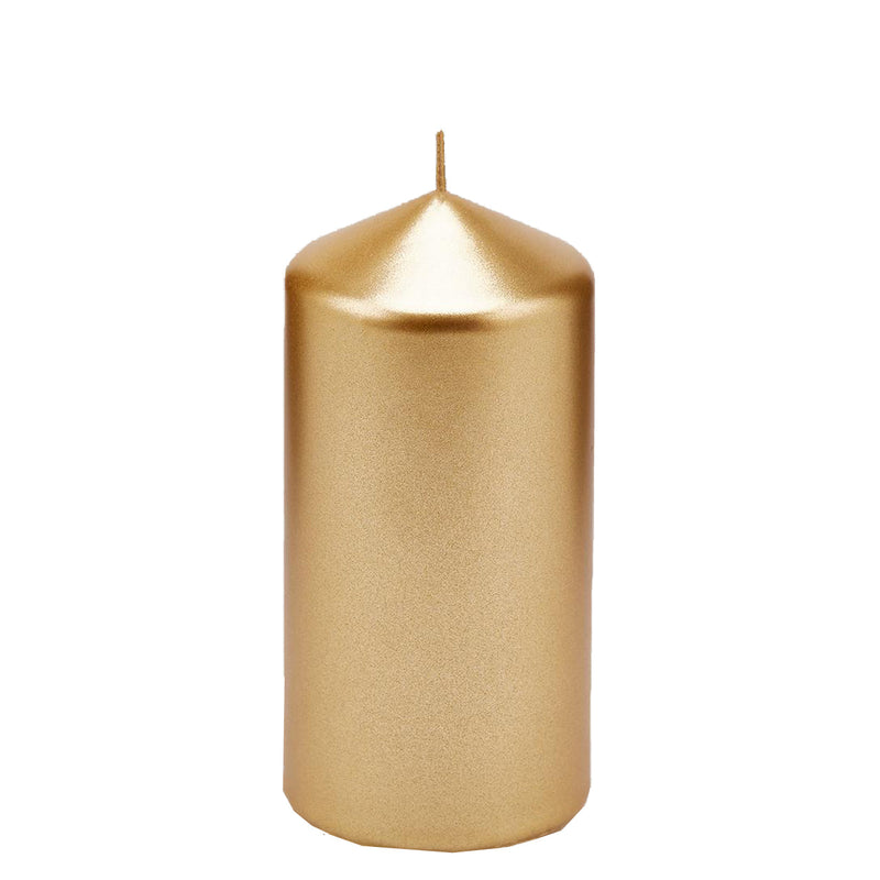 Candela classica cera dorata moccolo decorazione luminosa gold per ambienti