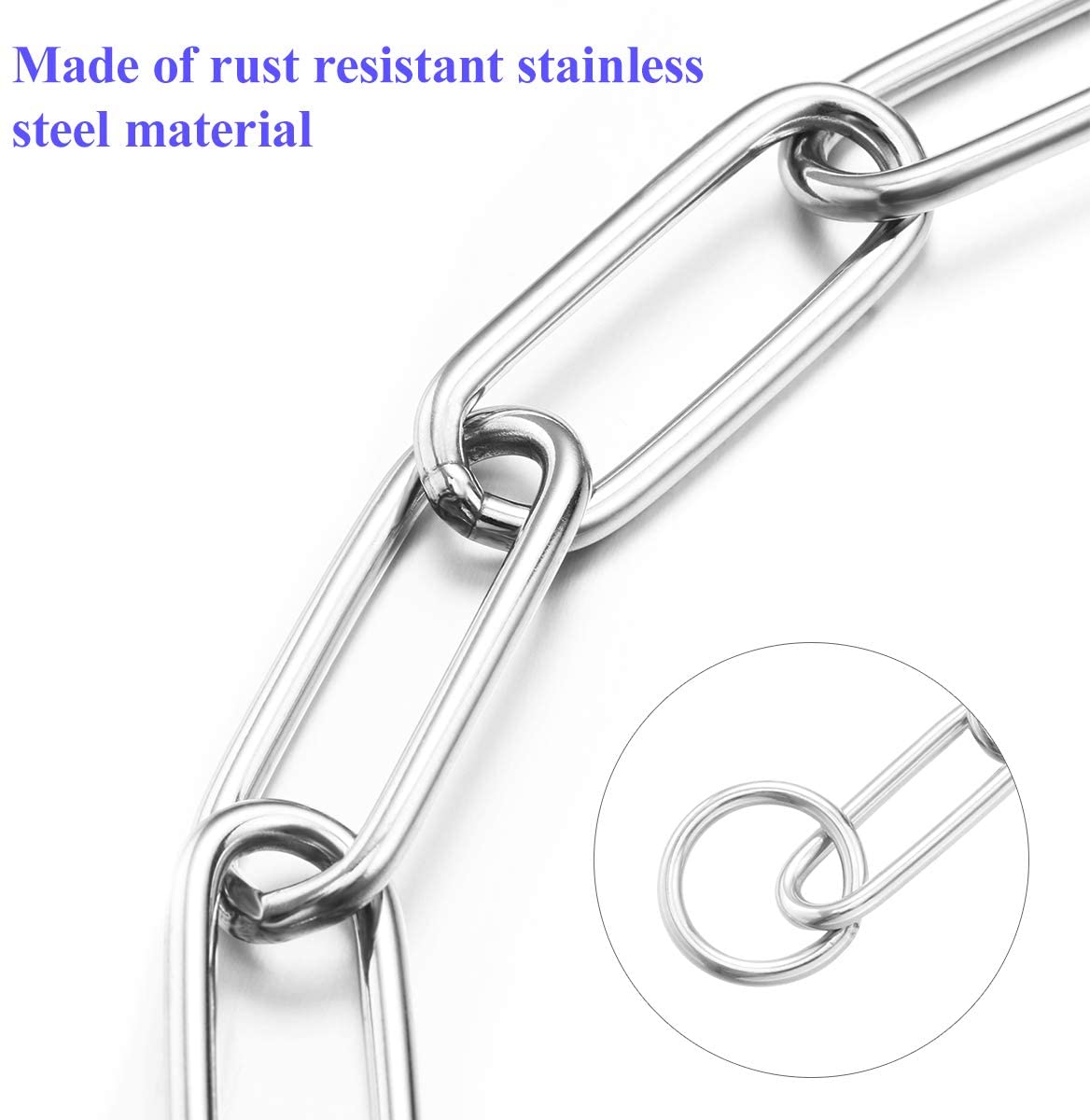 Collare a strozzo con maglia salva pelo in acciaio nichelato per cani