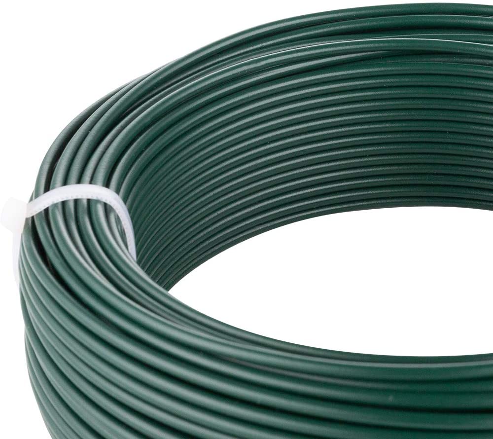 Matassina filo di ferro plastificato verde per legature vigneti e recinzione metallica