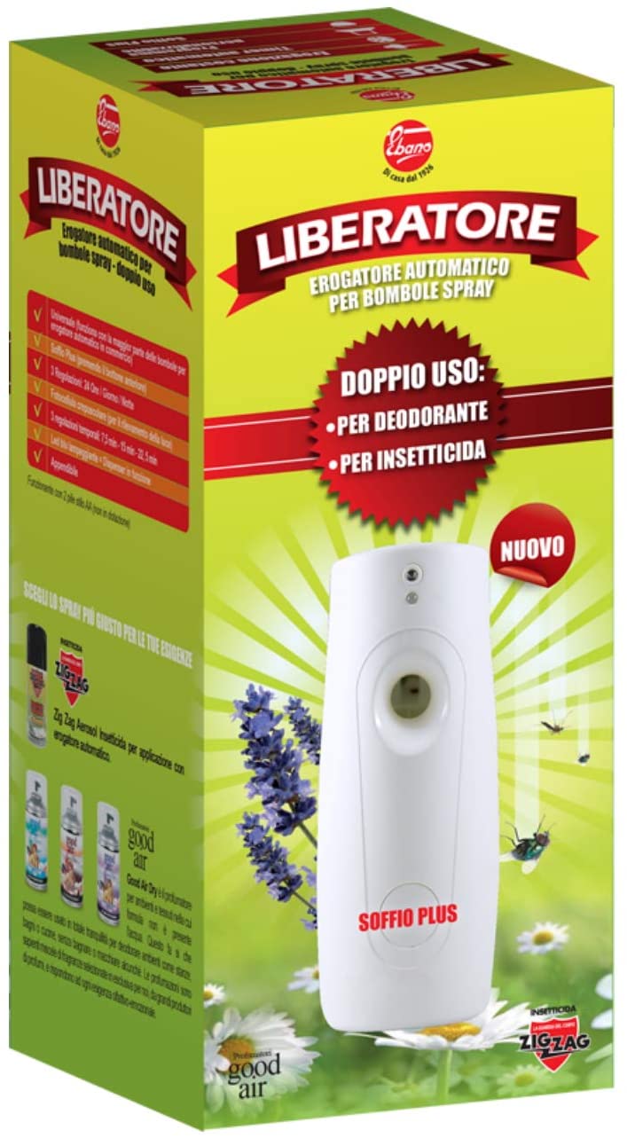 Erogatore automatico per bombolette spray "Liberatore" a batteria