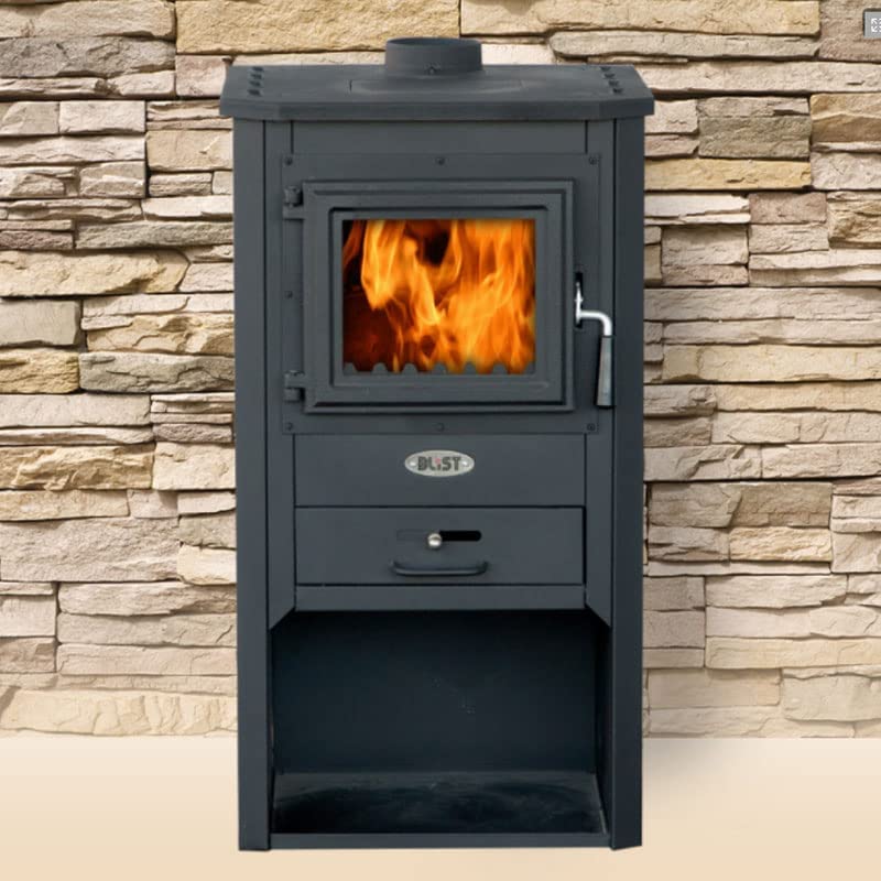 Stufa a legna "Kursal" 9 kW in acciaio verniciato caminetto h 93 cm