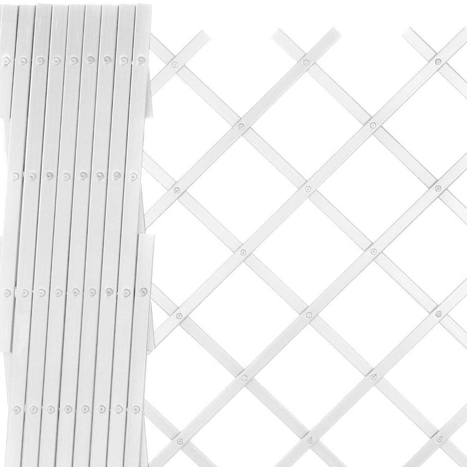 Traliccio estensibile per piante rampicanti in pvc Bianco