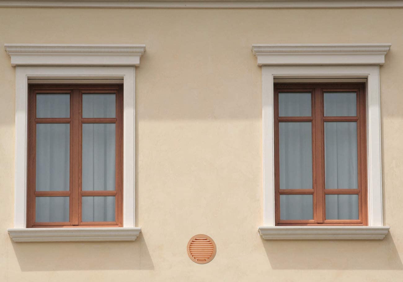 Griglia d'aerazione tonda in Rame da incasso con rete