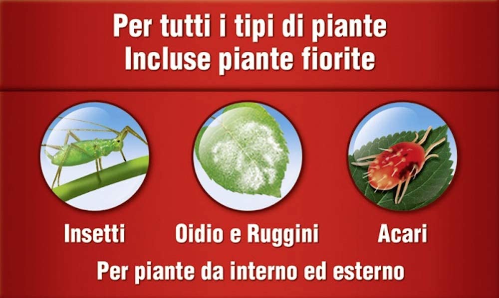 Insetticida universale "Tripla Azione" per acari, afidi, cocciniglia e fungicida spray pronto all' uso 750 ml