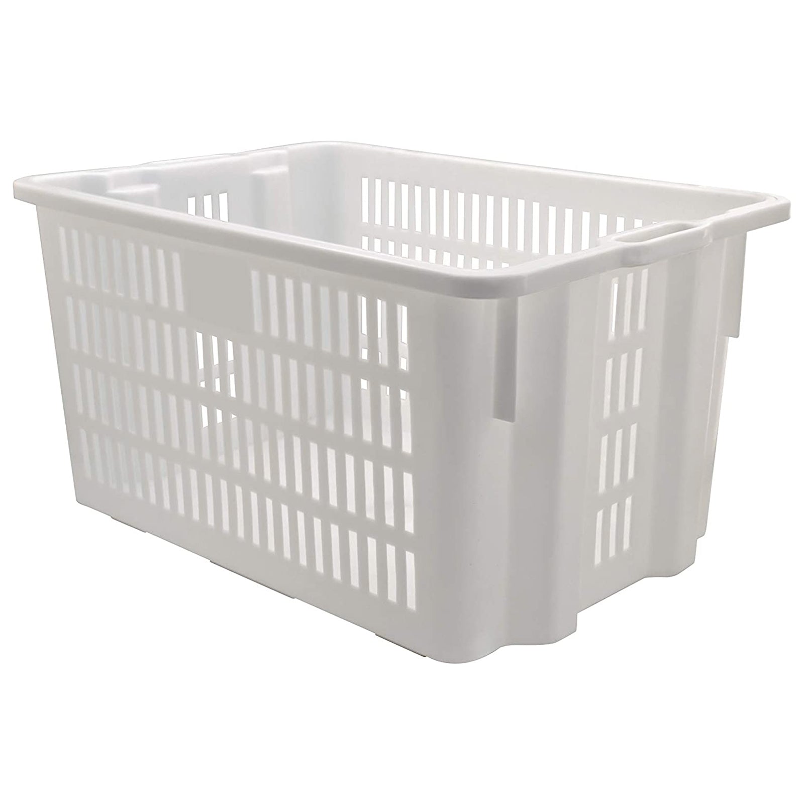 Cesta per pane sovrapponibile in plastica bianca traforata con manici