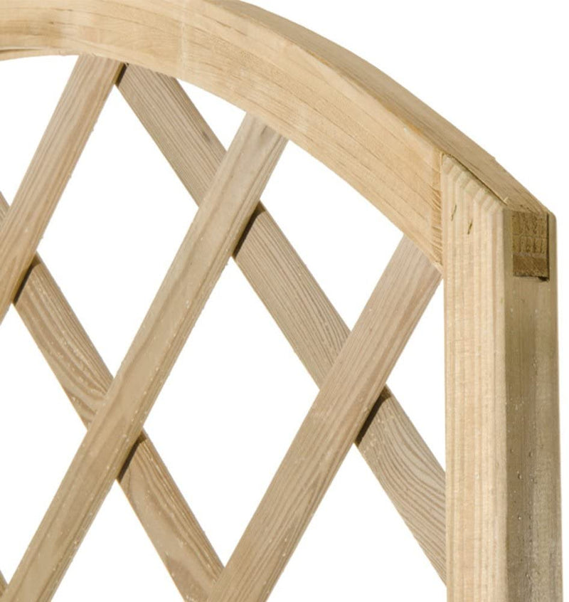 Pannello grigliato "Lasa" arco in legno di pino naturale per recinzioni giardino e terrazzo