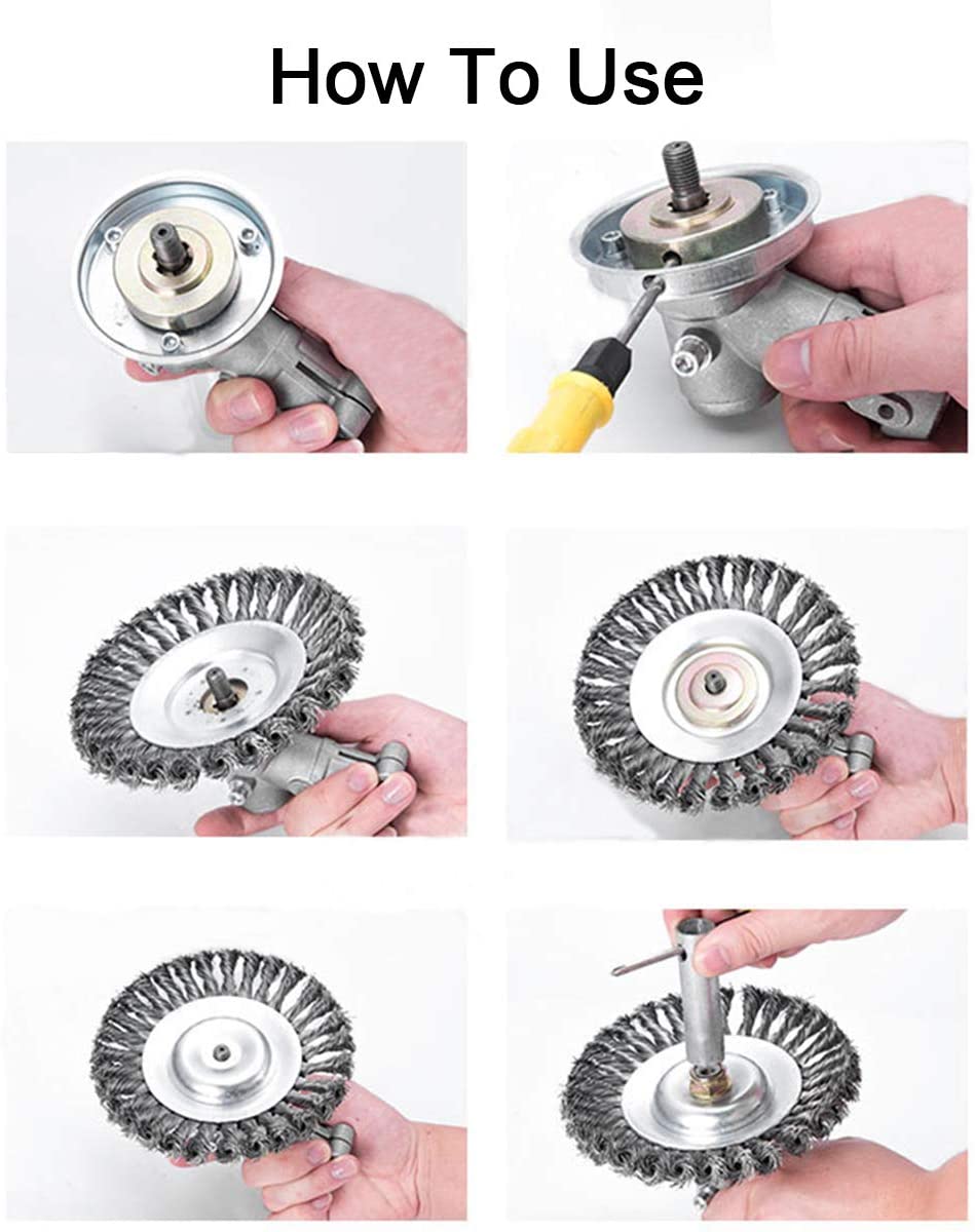 Spazzola per decespugliatore disco da diserbo in acciaio zincato, rimuovi erbacce, muschio e rovi