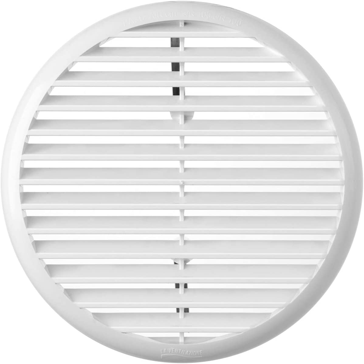 Griglia d'aerazione tonda in ABS bianca da incasso con molle