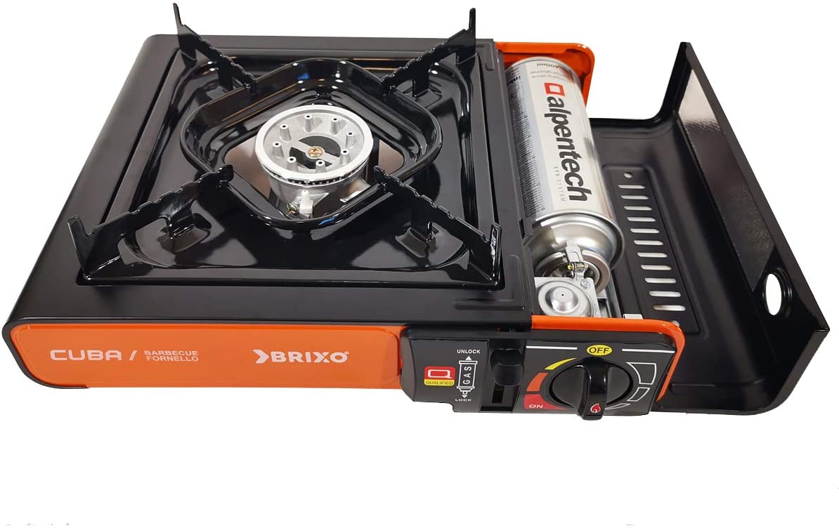 Fornello a gas da campeggio portatile con valigetta 2200 W temperatura regolabile