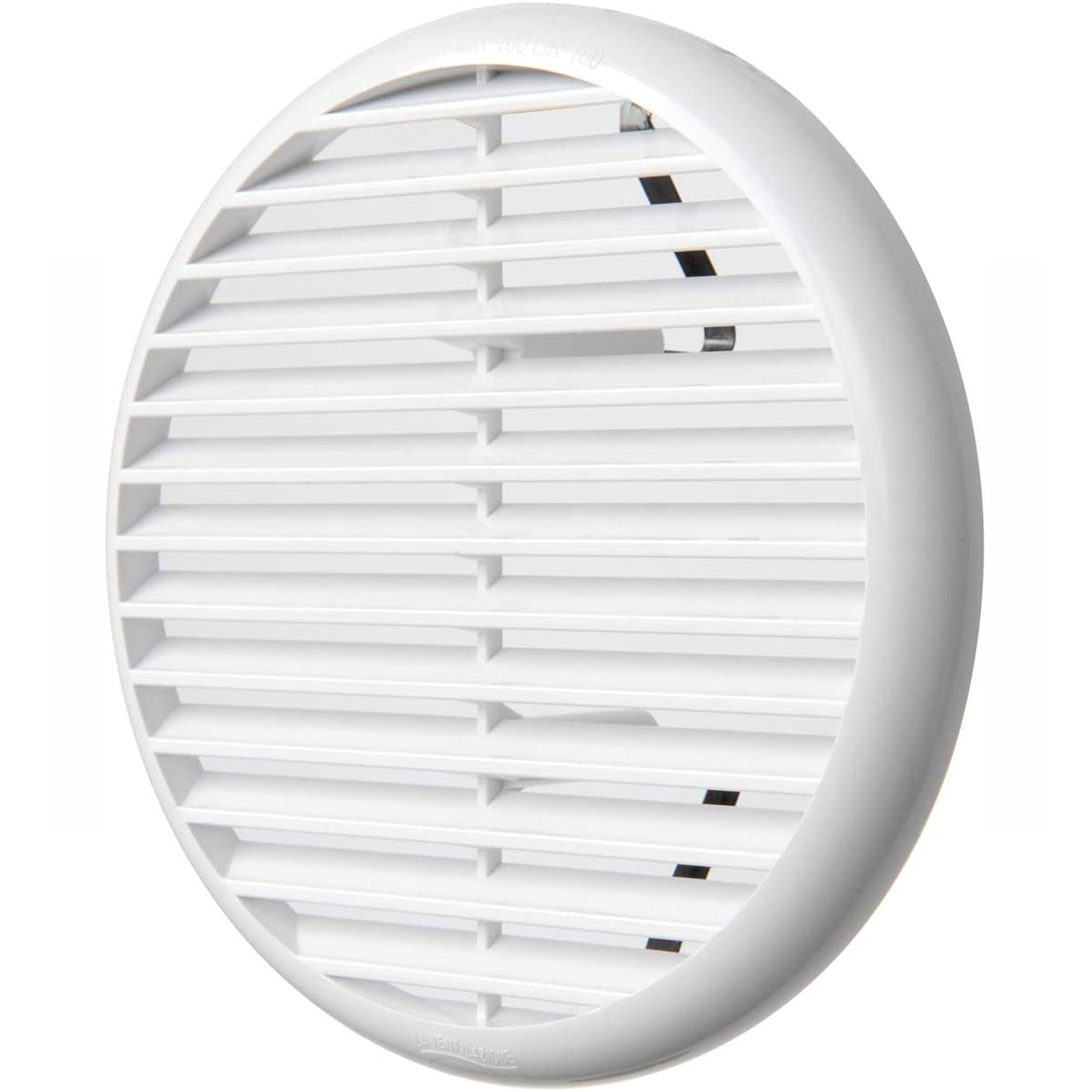 Griglia d'aerazione tonda in ABS bianca da incasso con molle