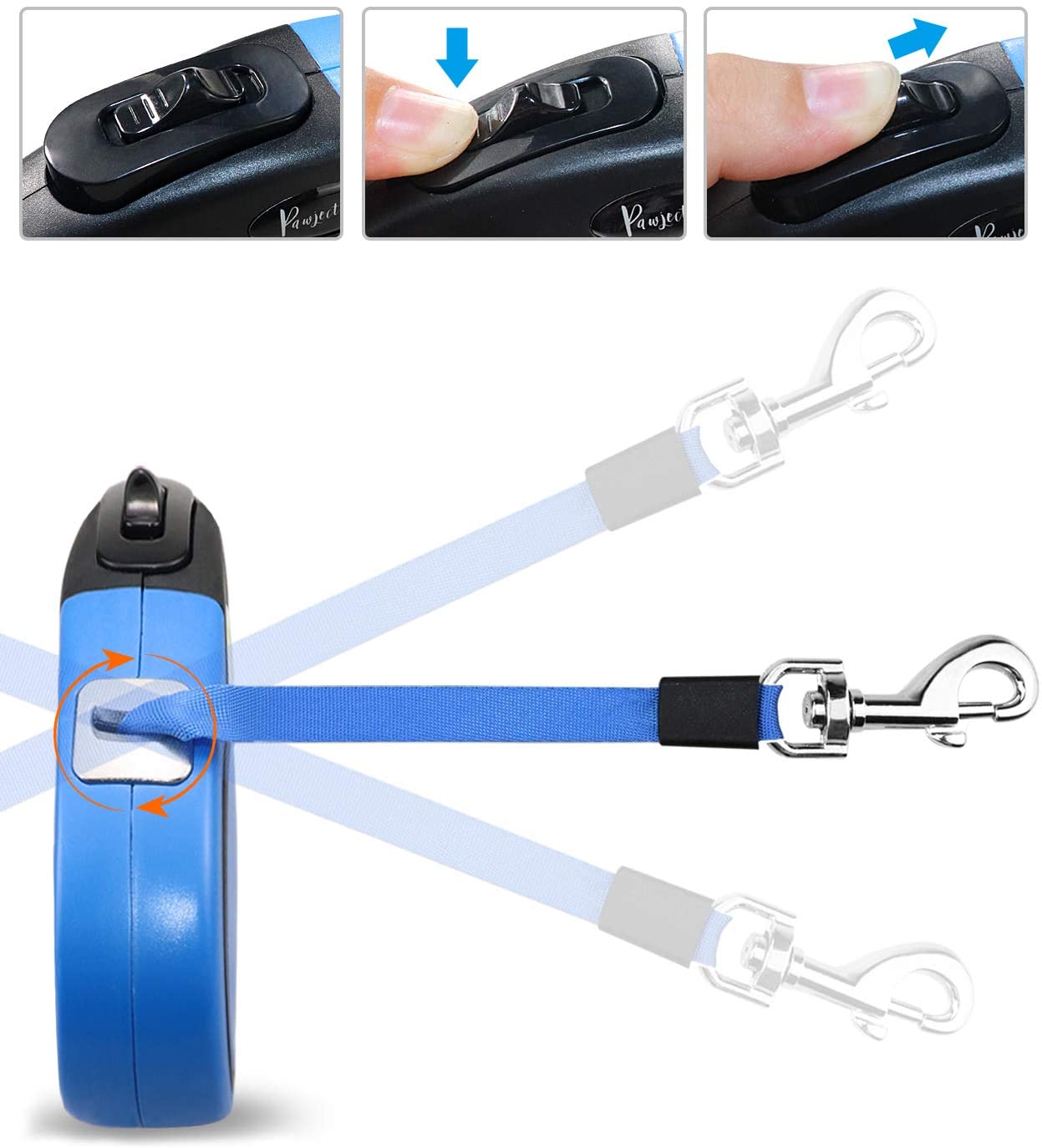 Guinzaglio per cane allungabile per cani di piccola e media taglia 5 mt