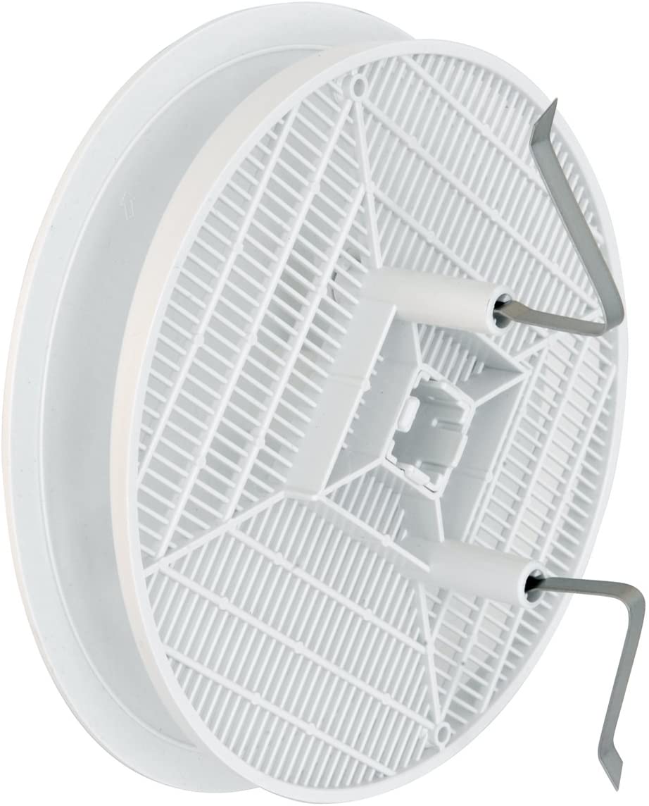 Griglia d'aerazione tonda estetica in ASA bianca da incasso con molle