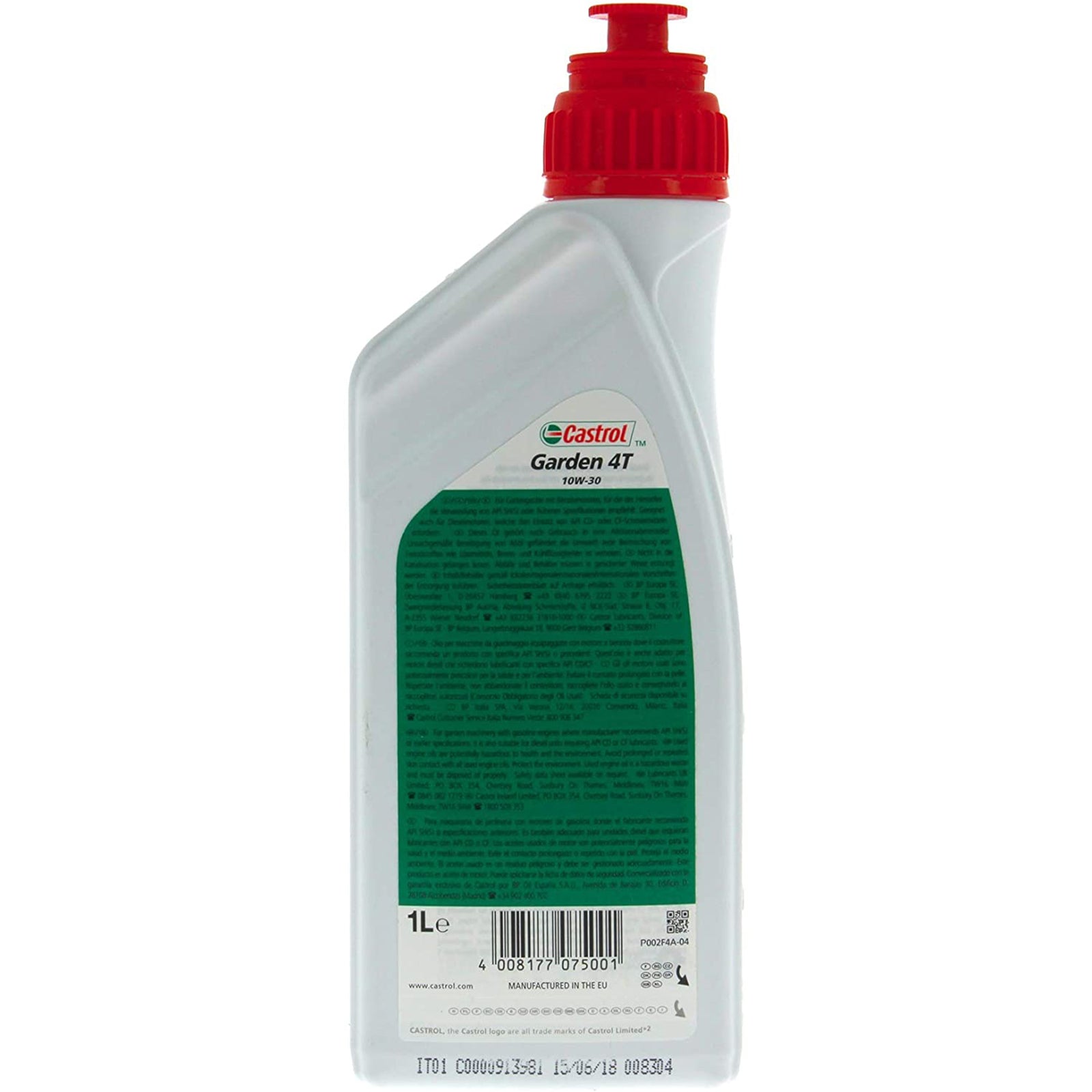 Olio lubrificante motore 10W-30 "Castrol Garden 4T" per motozappa e decespugliatore 1 lt
