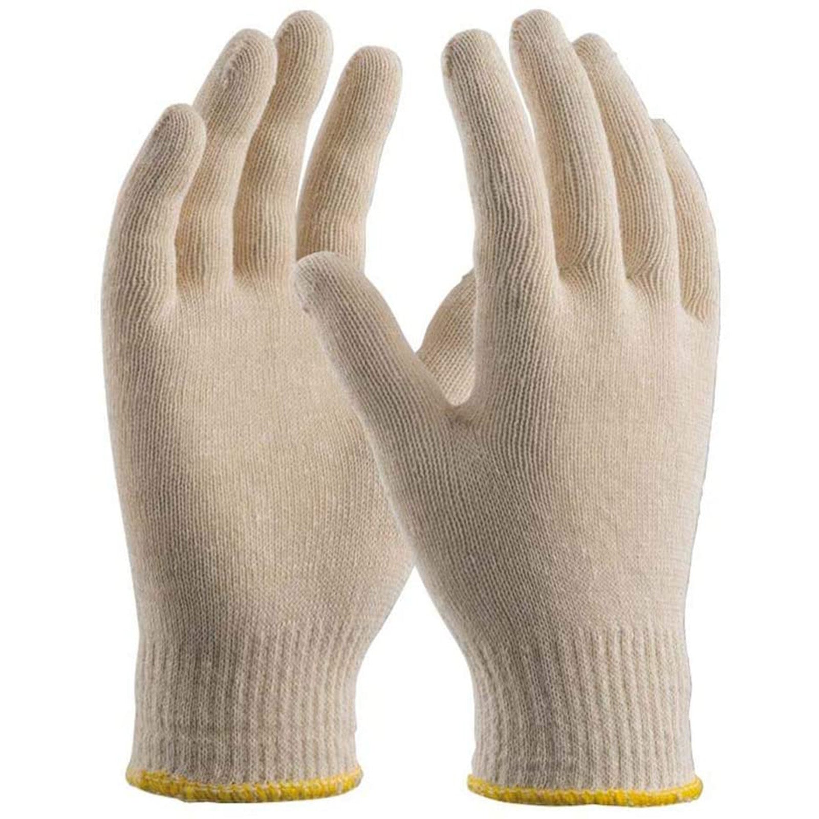 Guanti da lavoro 100% cotone con polsino elastico e filo continuo