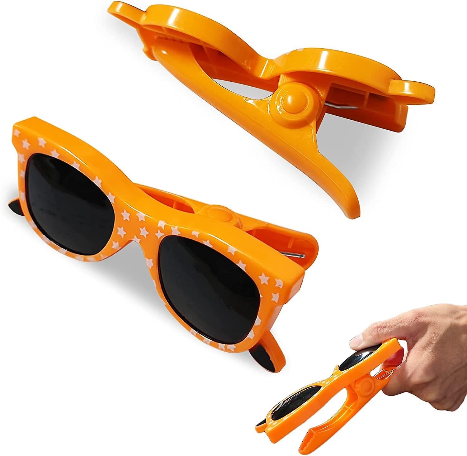 Set 2 mollette antivento, animali in plastica per fissaggio telo mare