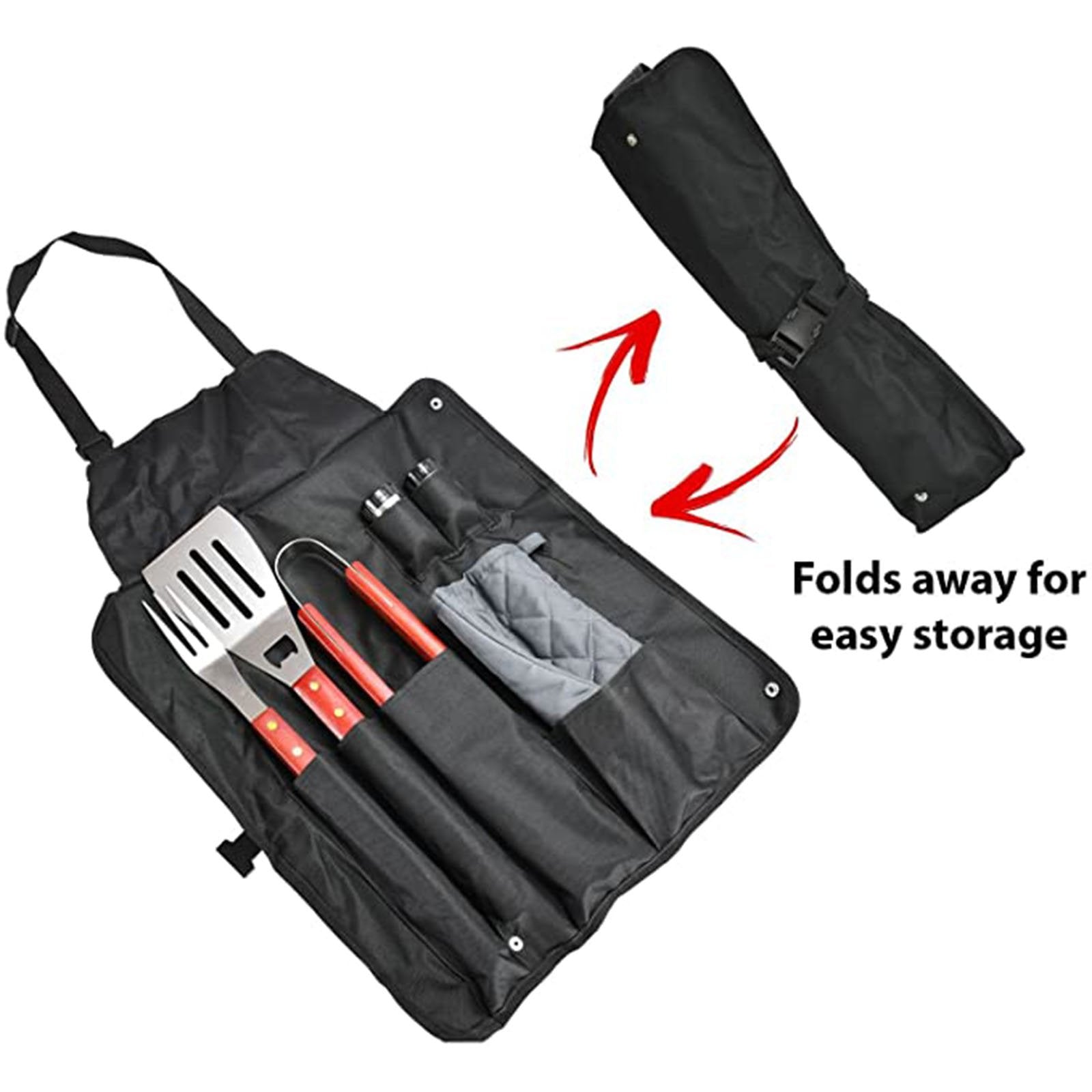 Grembiule da barbecue con accessori per grigliata con piza e paletta