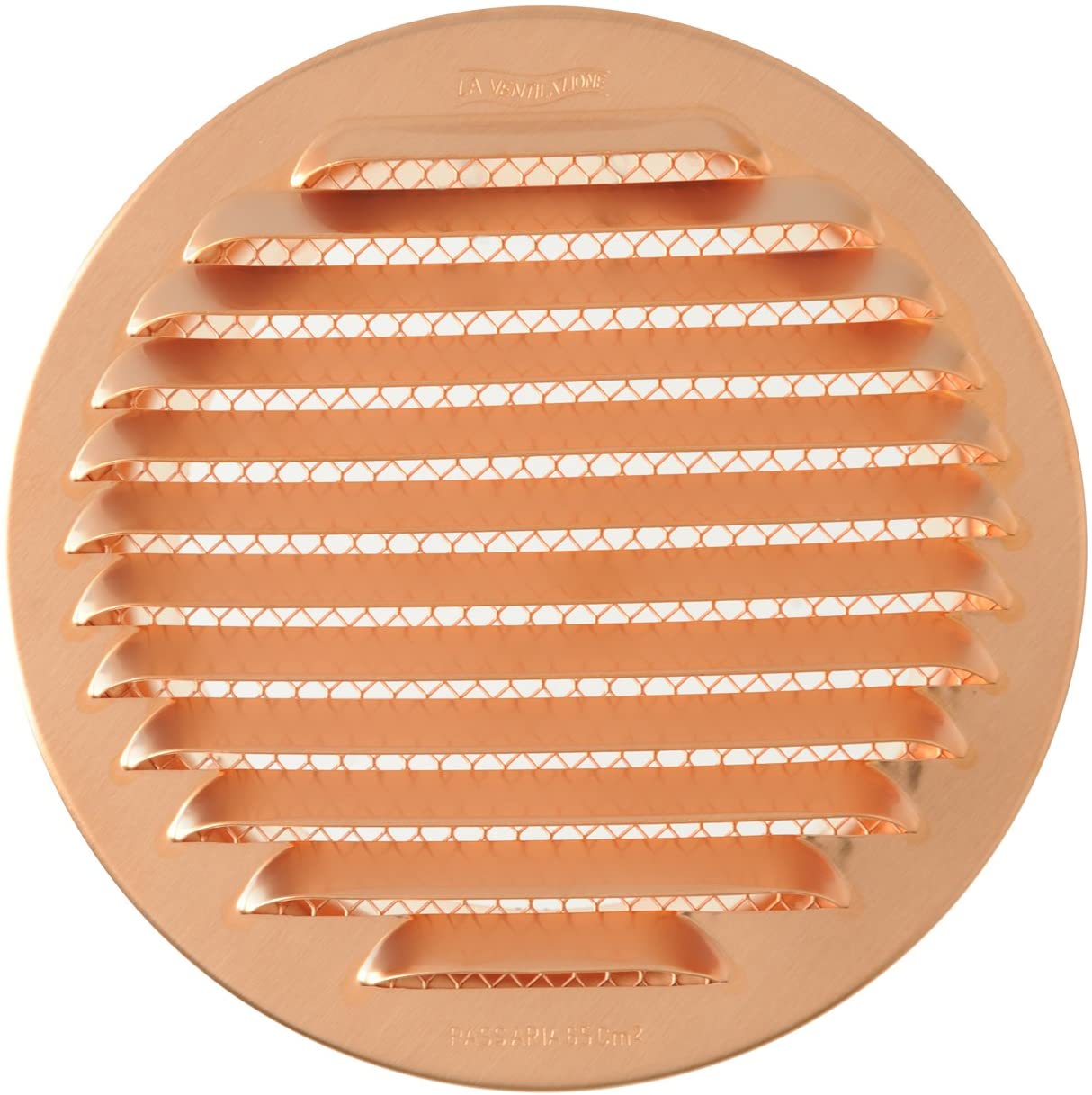 Griglia d'aerazione tonda in Rame da incasso con rete