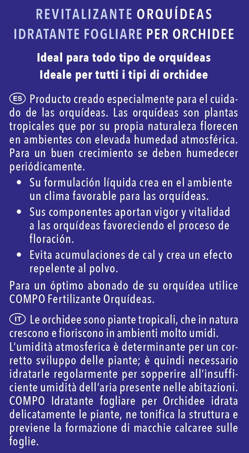 Idratante fogliare liquido per Orchidee per tonificare, pulire foglie e fiori 250 ml