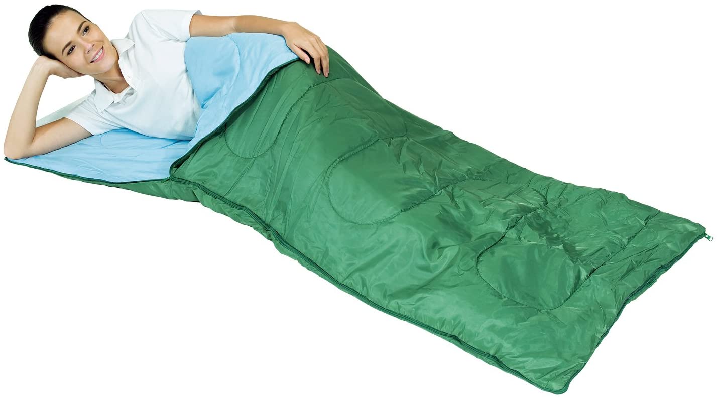 Sacco a pelo estivo "Dritto" per campeggio ed escursioni in poliestere 200 gr