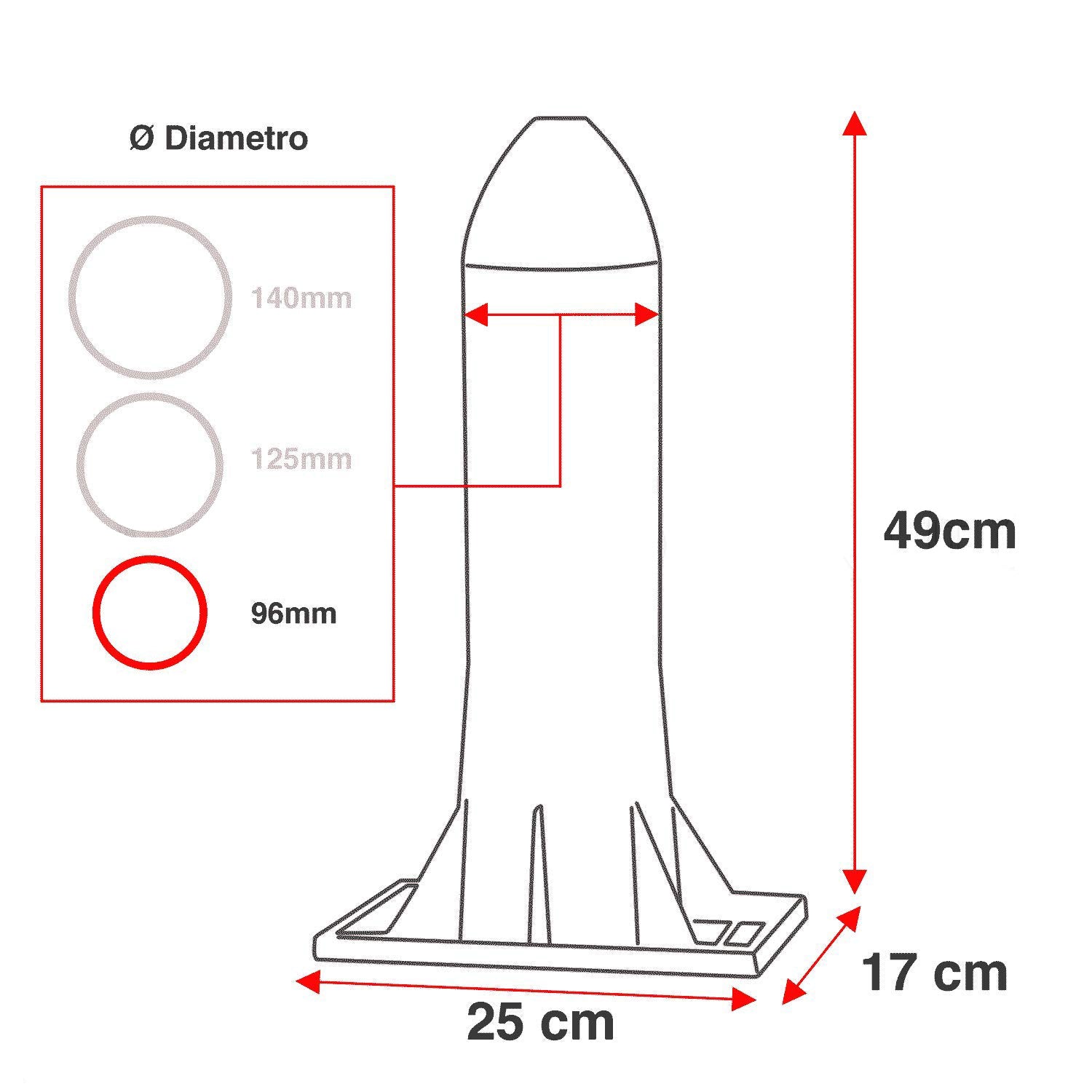 Tubo rigido per carico rete salumi con ogiva in polietilene alimentare