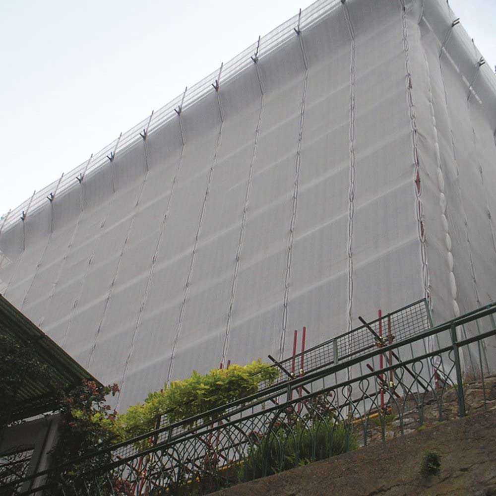 Rete antipolvere per ponteggi in poliestere anti UV con occhielli laterali