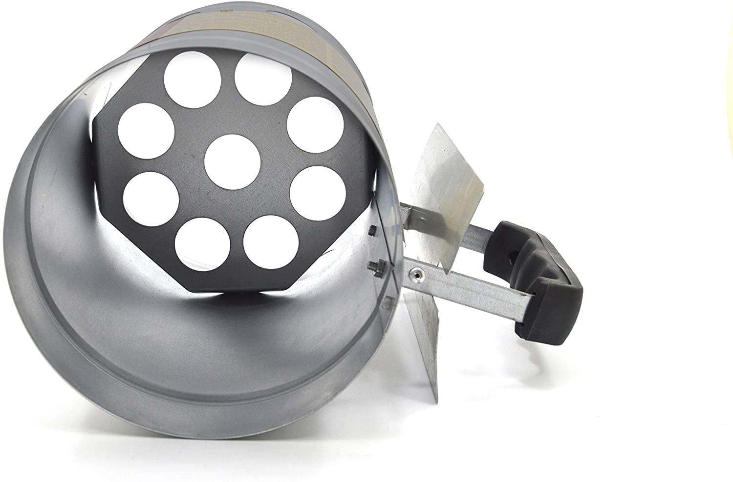 Accendi carboni e bricchetti per barbecue ciminiera starter inox con manico di protezione