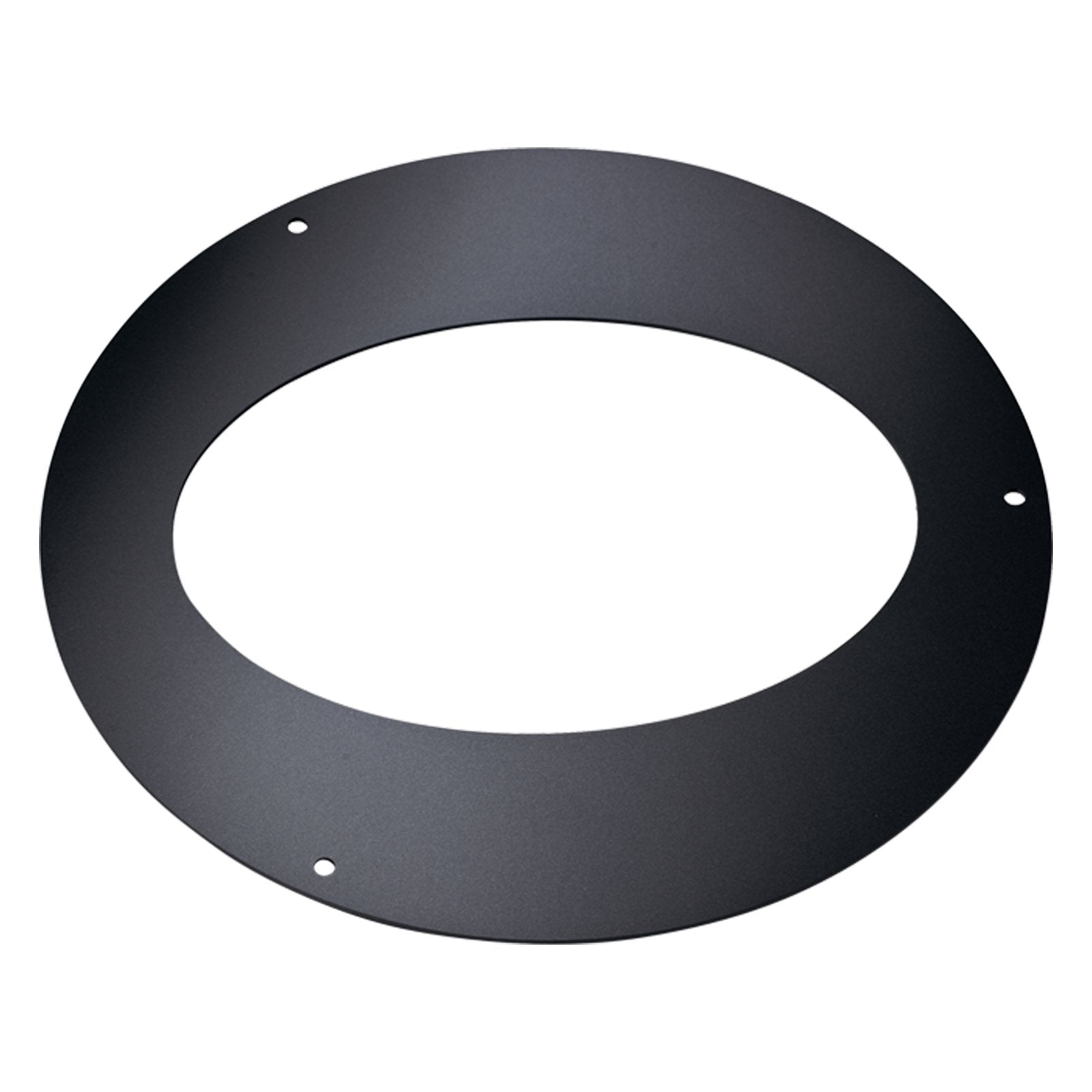 Rosone ellittico in acciaio nero, Anello di chiusura per canna fumaria stufa a pellet e legna