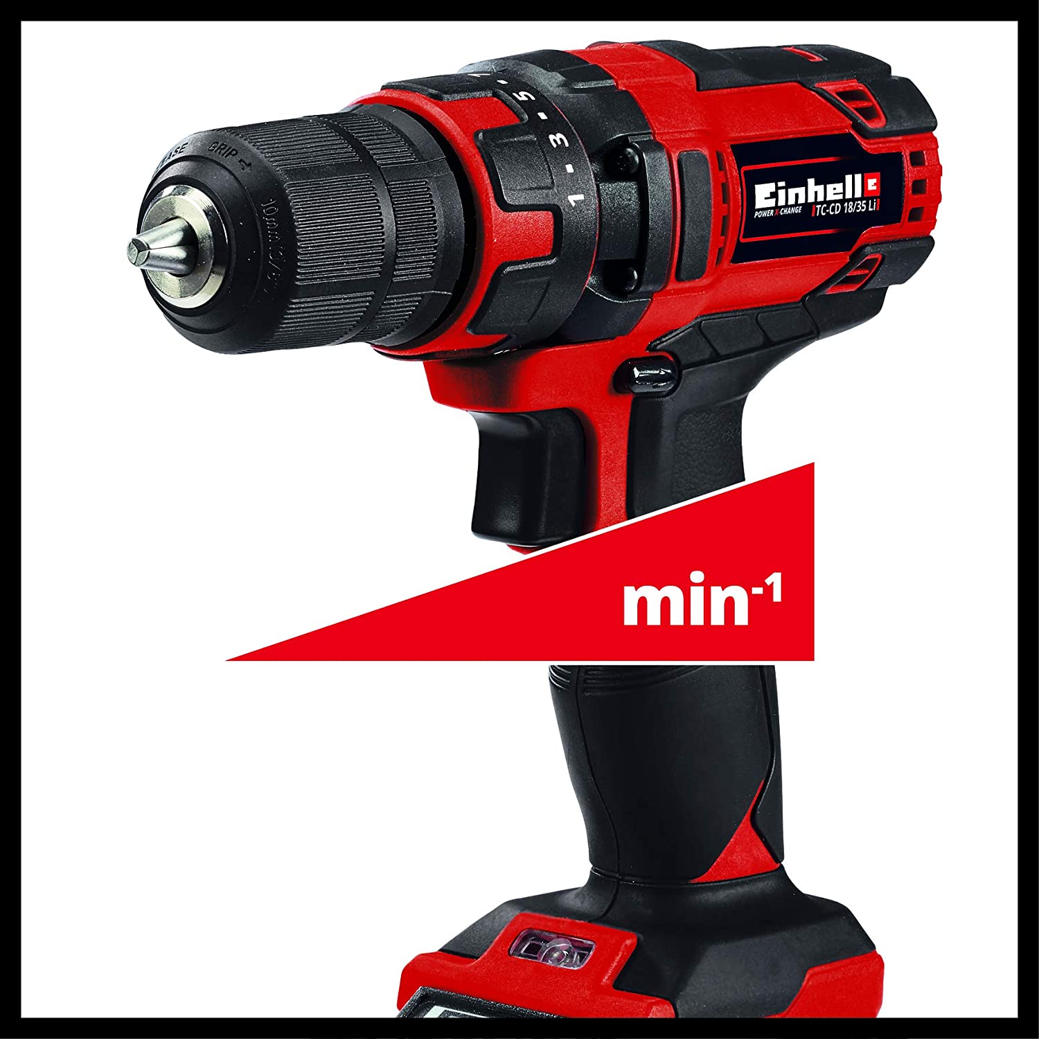 Trapano a batteria con illuminazione LED regolazione del numero di giri impugnatura comoda