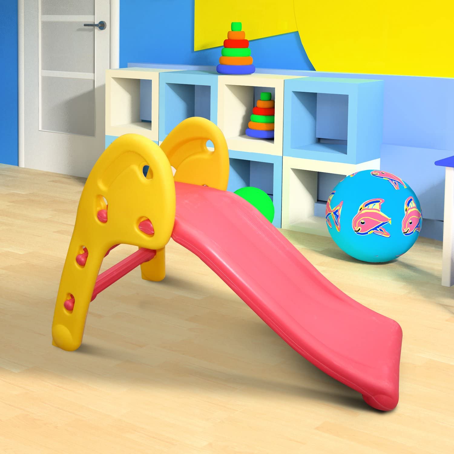 Scivolo "Slide" per bambini a onda gioco da giardino e veranda 110 x h 70 cm.