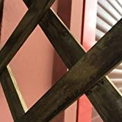 Portale grigliato con 2 fioriere "Patio" in legno tropicale naturale per recinzioni giardino e terrazzo