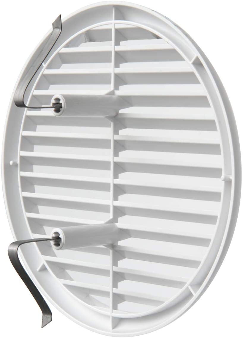 Griglia d'aerazione tonda in ABS bianca da incasso con molle