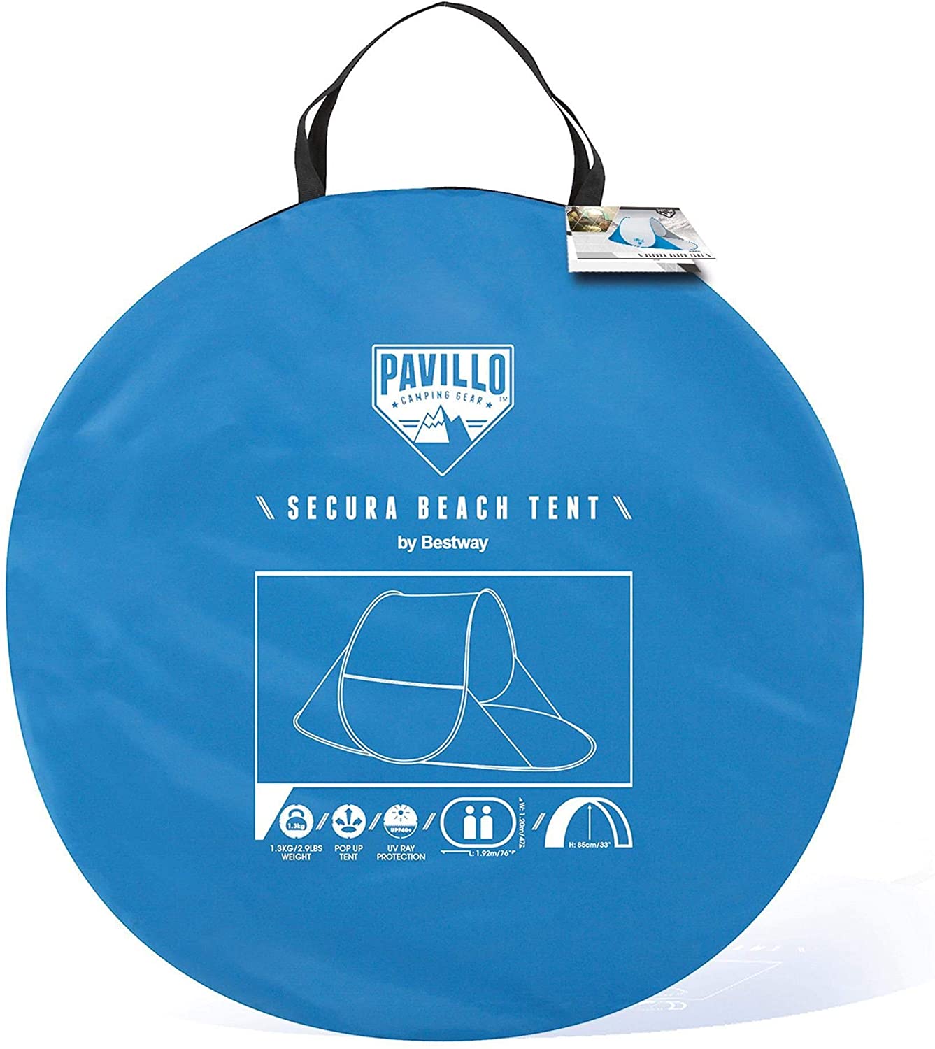 Tenda da spiaggia 2 posti apertura "due secondi" con custodia