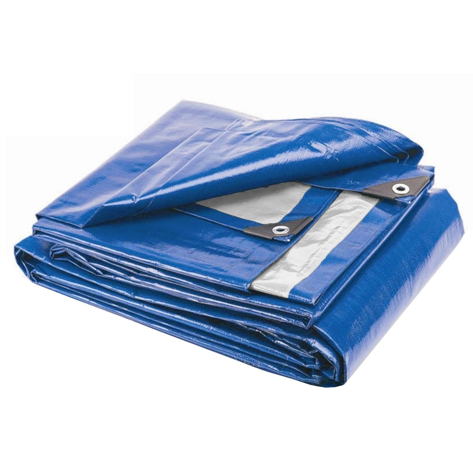 Telo occhiellato con rinforzi angolari impermeabile in polietilene Blu da campeggio 200 gr "Made in Italy"