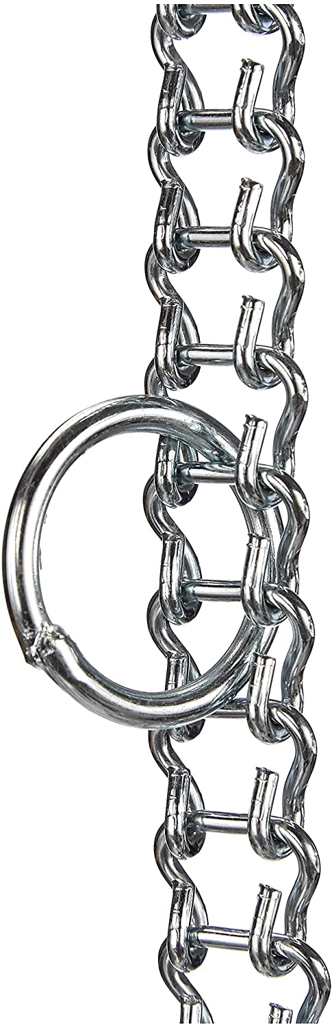 Collare a scaletta in acciaio nichelato per cani con targhetta