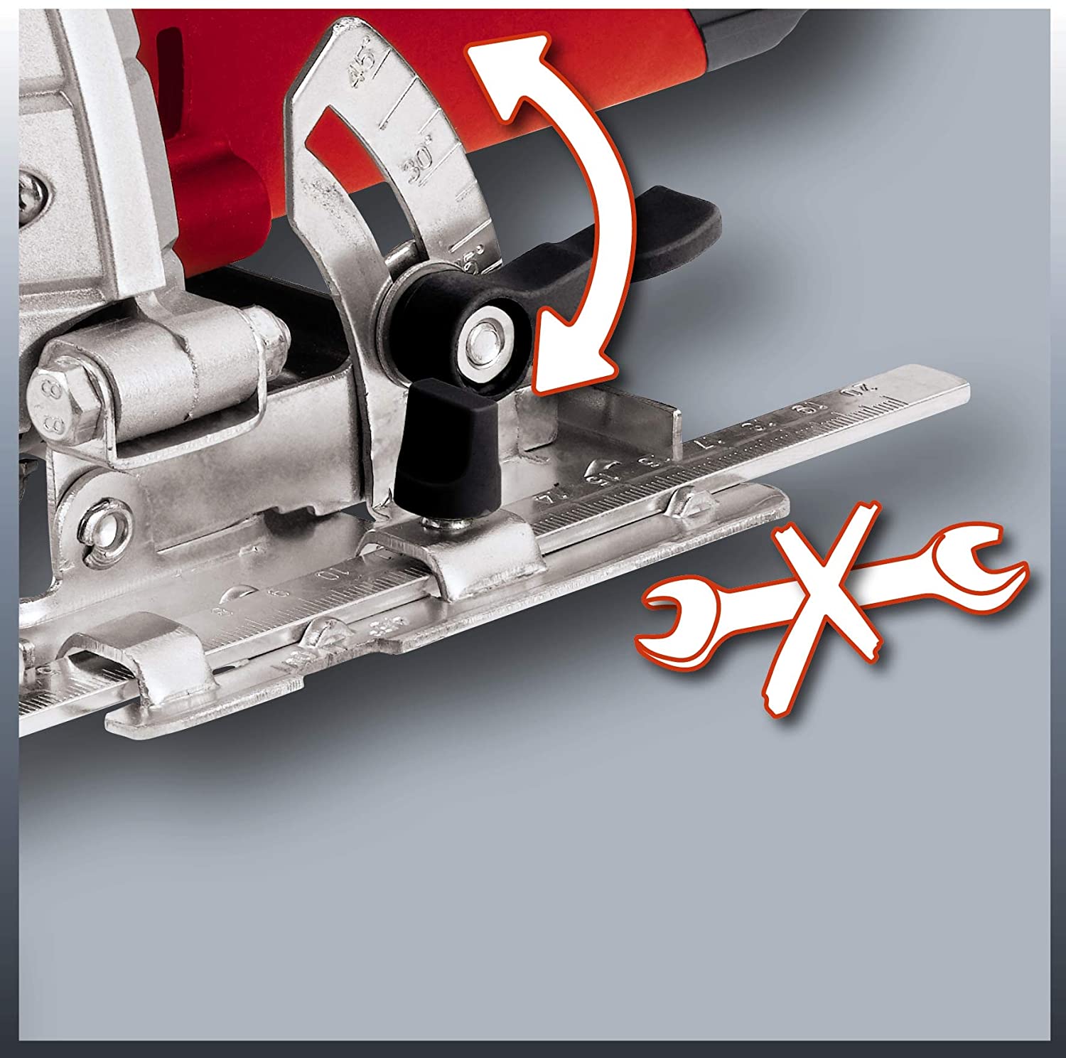 Sega circolare manuale per tagli dritti nel legno con regolazione piastra manuale per tagli inclinati