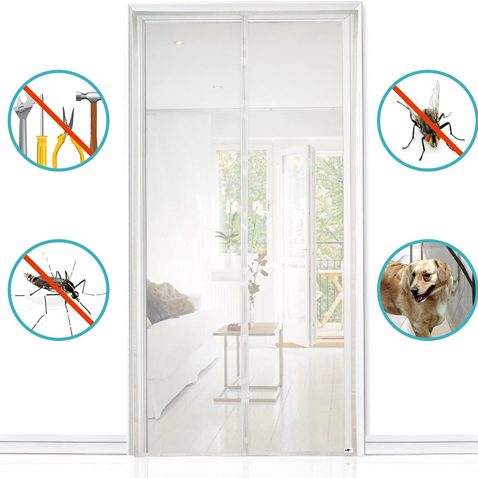 Zanzariera magnetica in poliestere per porta