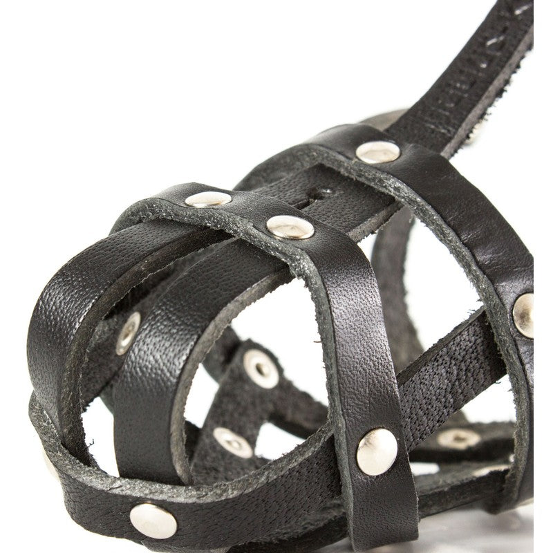 Museruola a cestello per cani di media e grossa taglia in cuoio