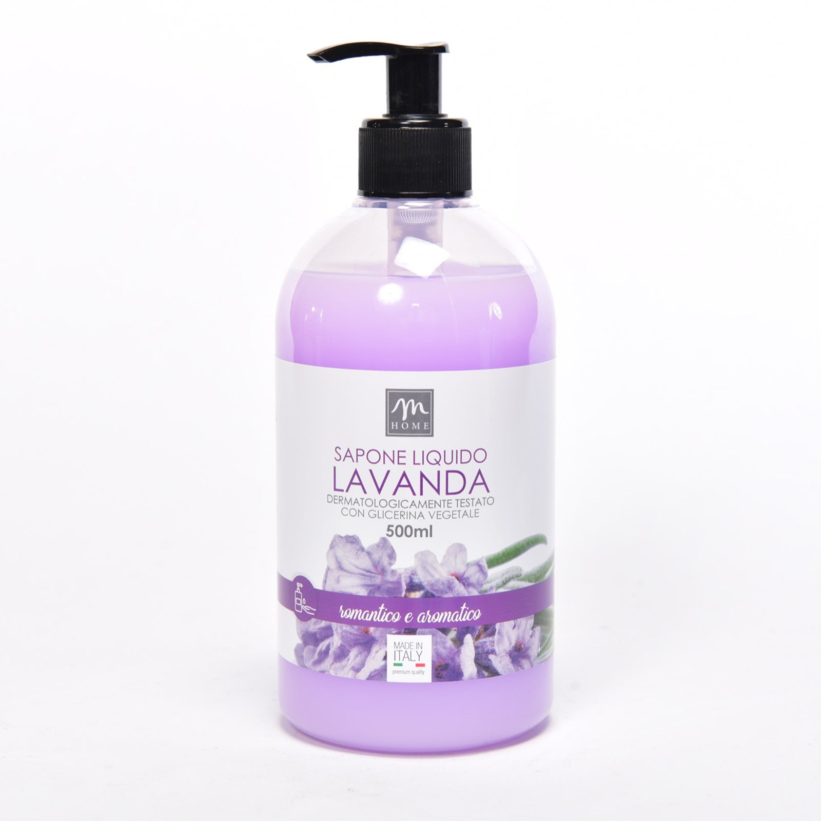 Dispenser di Sapone liquido da 500 mL profumato dermatologicamente testato con glicerina vegetale