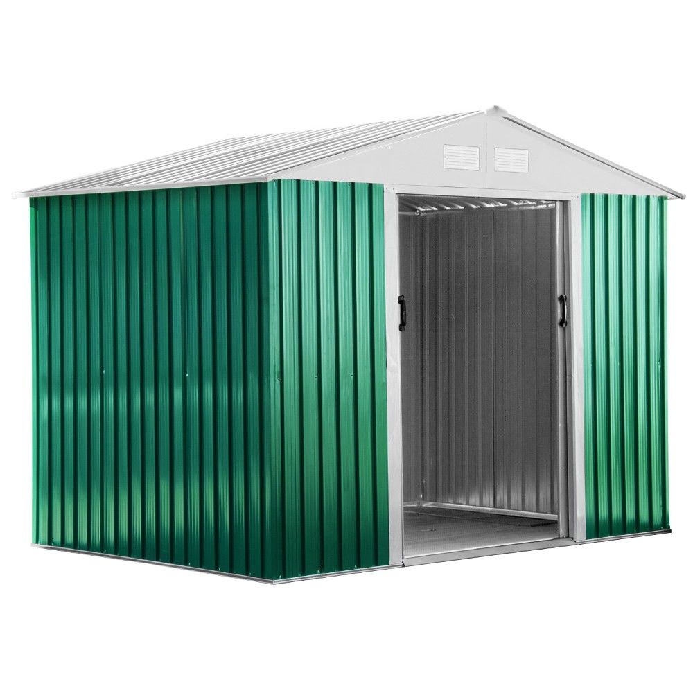 Ripostiglio in metallo verde e Beige deposito da giardino e veranda capanno per attrezzi