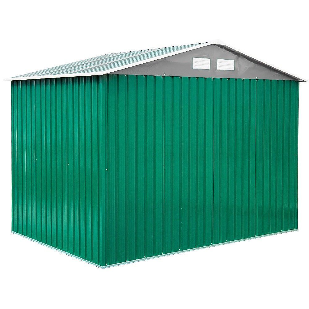 Ripostiglio in metallo verde e Beige deposito da giardino e veranda capanno per attrezzi