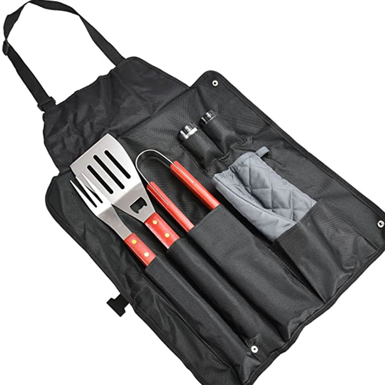 Grembiule da barbecue con accessori per grigliata con piza e paletta