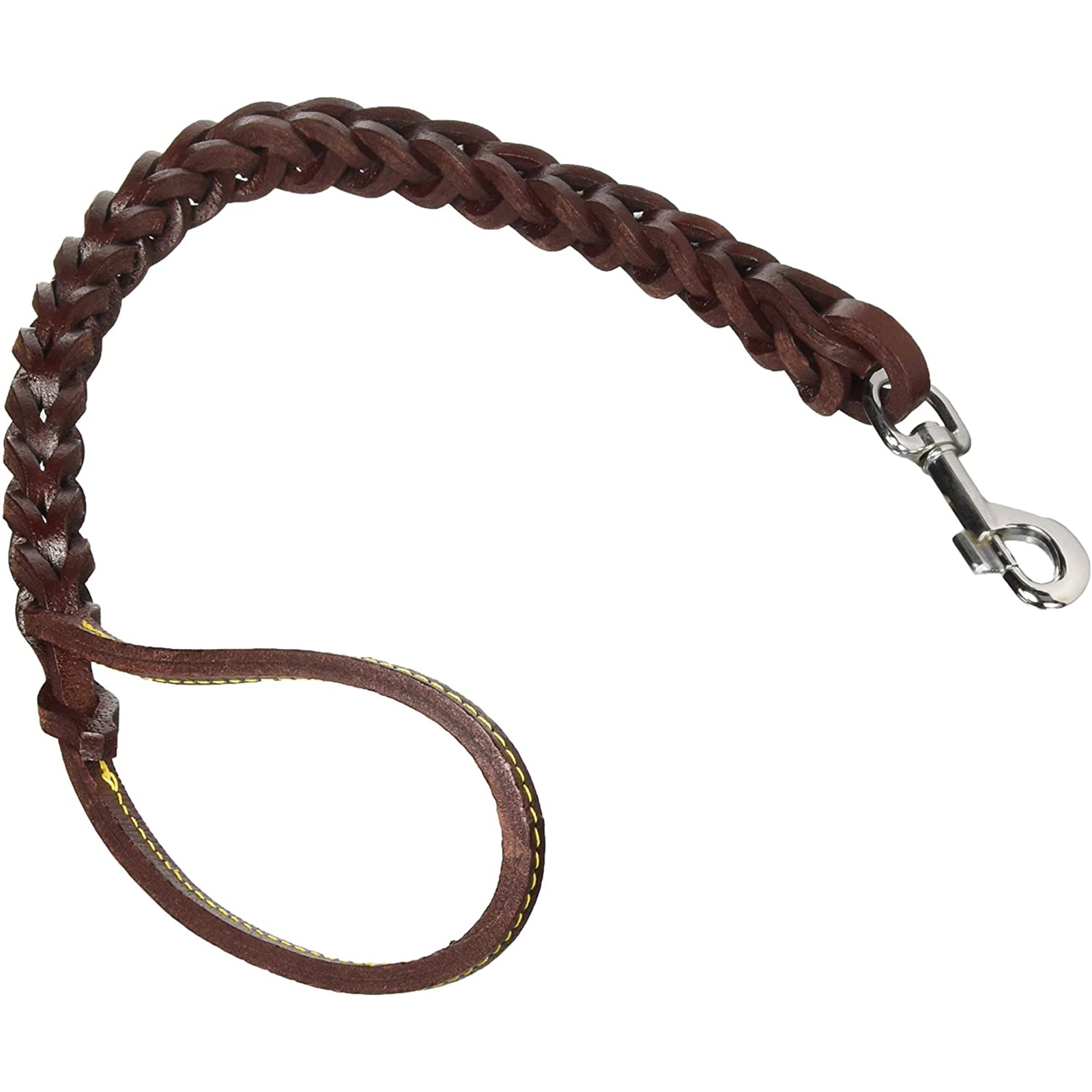 Guinzaglio per cane con Tripla treccia in Cuoio e moschettone 70 cm